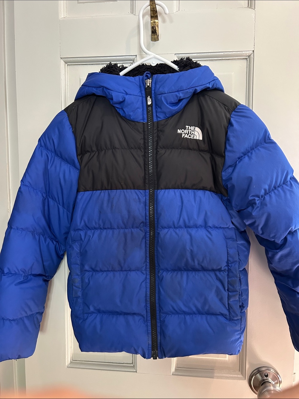 The North Face Blue and Black Kids Puffer Jacket